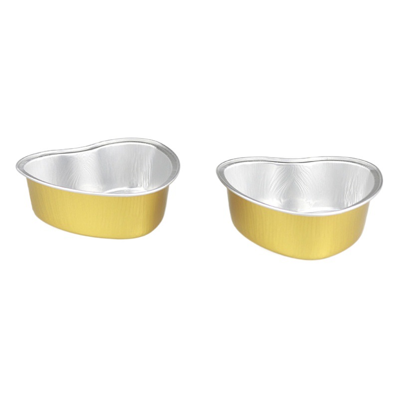 Caja de papel de aluminio en forma de corazón para hornear caja de pastel horno hogar desechable estaño caja de papel postre pudín taza molde