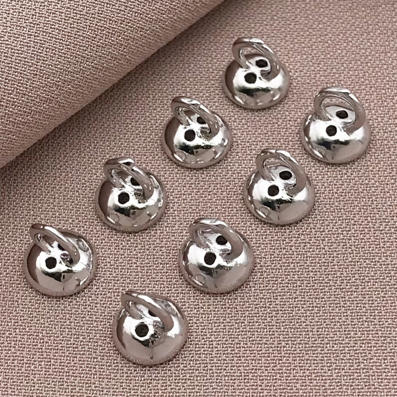 高色保持 18K ゴールドフィルド 吊り下げキャップ 糸穴付き パールボタン 仕上げバックル DIY ブレスレット ネックレス ジュエリー アクセサリー|undefined