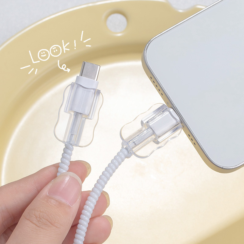 Nuevo material ondulado pinzador de alambre para cable de datos de Apple Lightning cabeza de cable 15 doble tipo-c clip