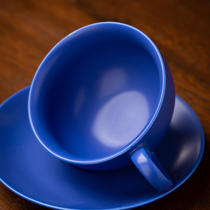 Taza de café de cerámica de Dehua Klein Azul Cappuccinola estilo europeo Taza de café simple estilo nórdico