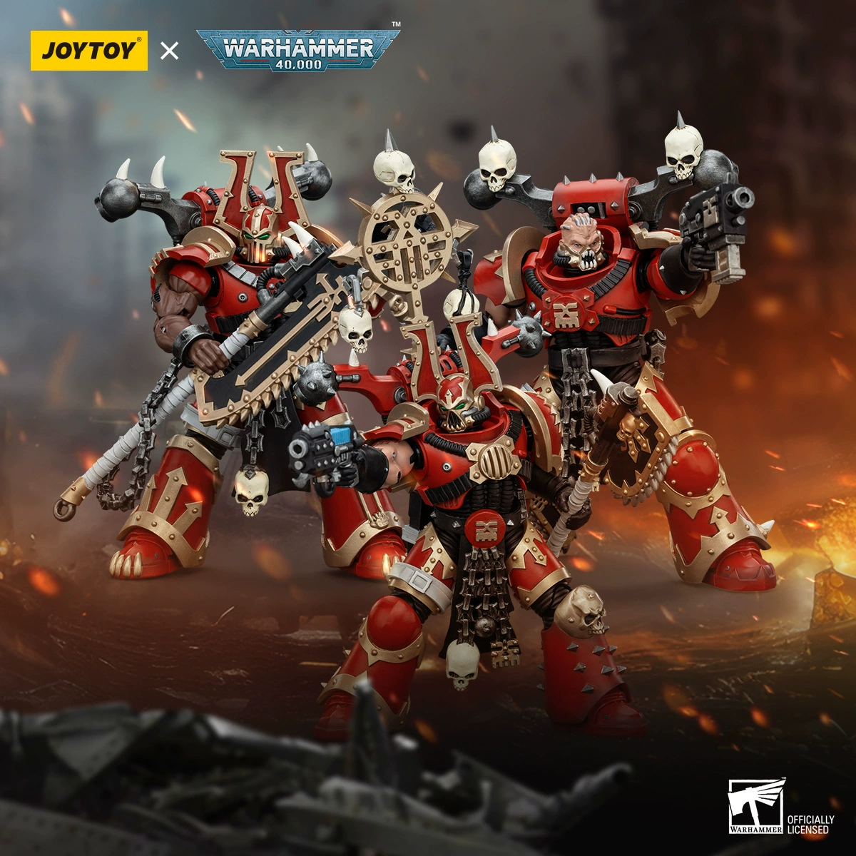 JOYTOY Dark Source Warhammer 40K World-Swallower Terror Berserker Master Three 1:18 — фигурка с подвижными солдатами, праздничный подарок