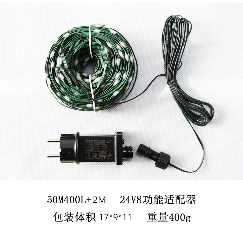 Transfronterizo 24V bajo voltaje LED solar Cadena de cuero Cadena de luz al aire libre impermeable luz de la secuencia de iluminación de luz decorativa árbol de bobinado pequeña luz de color