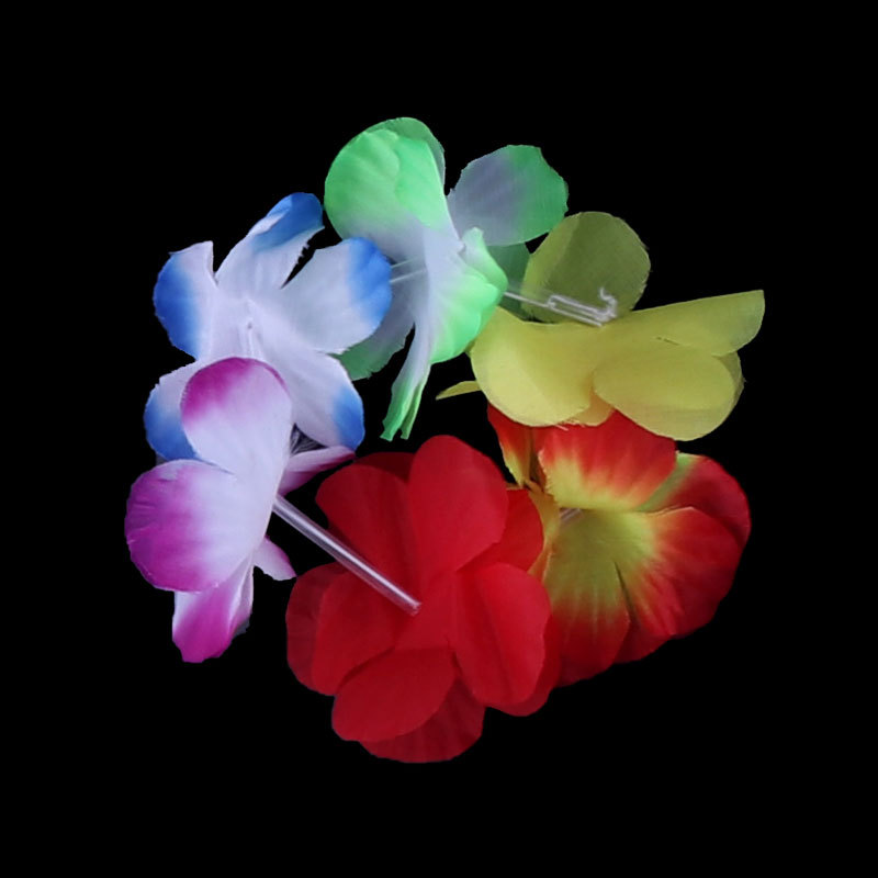 Anillo de pecho de guirlandas Hawaiian grasa baile anillo de cuello de compañía reunión anual de gala gala de gala de guirlandas conjunto de brazaletes de cabeza