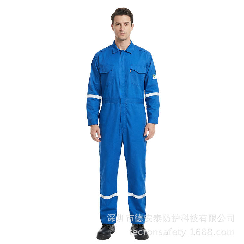 本质阻燃防静电舒适耐用石油化工劳保工作服防阻燃防静电连体服