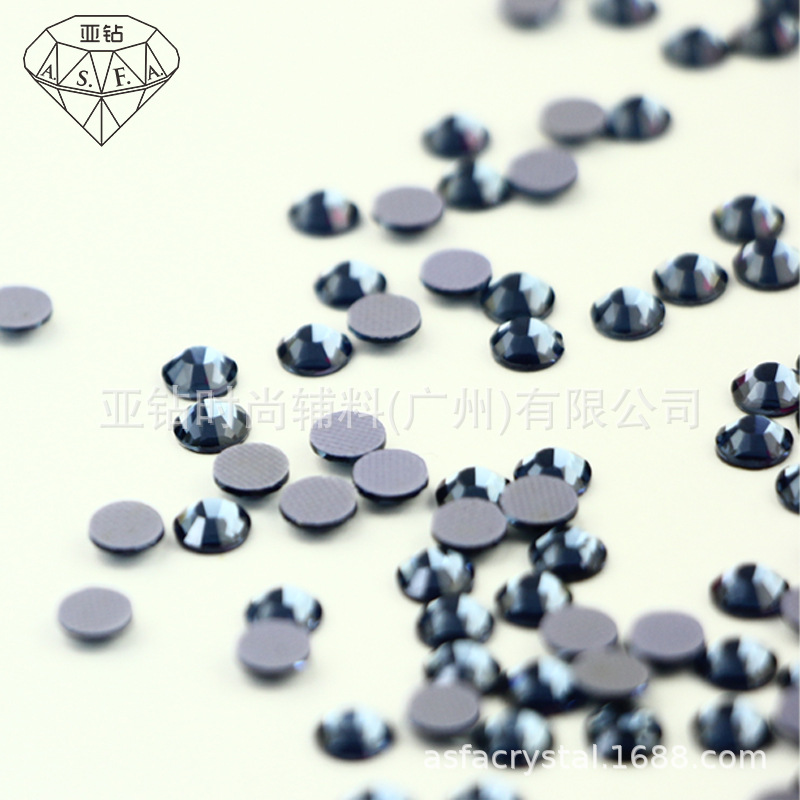 C级ASFA125牛仔蓝12切面平底钻烫钻工艺品服装点缀背面带胶仿奥钻