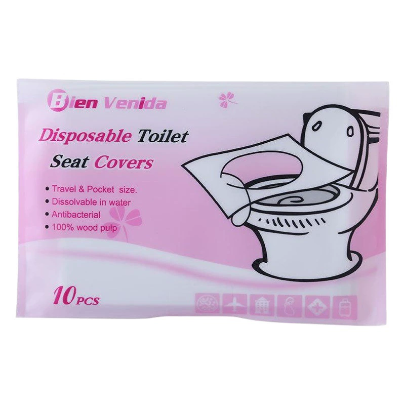 Растворимый водопроводный одноразовый туалетный коврик, трансграничный дизайн, портативный туалетный коврик из 10 предметов, одноразовая туалетная бумага