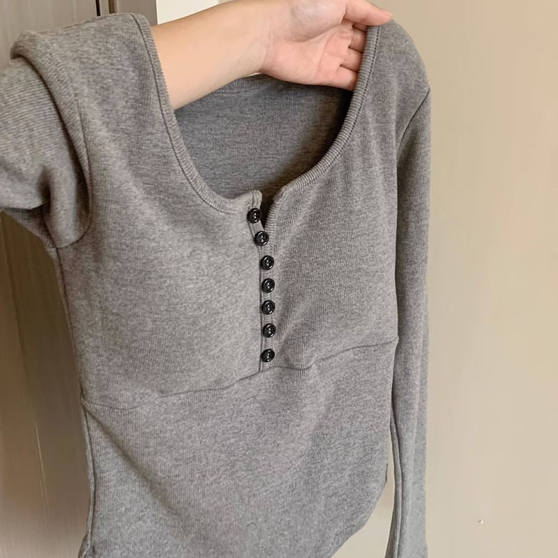 [260g, Cut as You Like 1*1] Gray U-Neck Tie with Chest Pad as Base Layer, Autumn and Winter Design, Slim Fit and Elegant Long