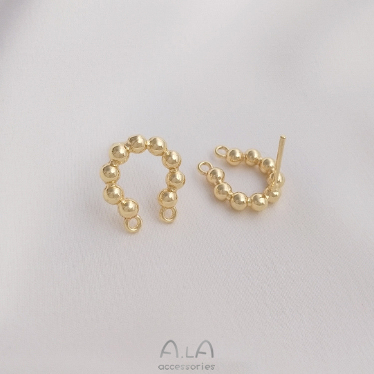 Polished Finish Casual, Simple Style Style 1 Pair 13 * 15mm Copper 14K Gold Plated U Shape Polished Earring Findings