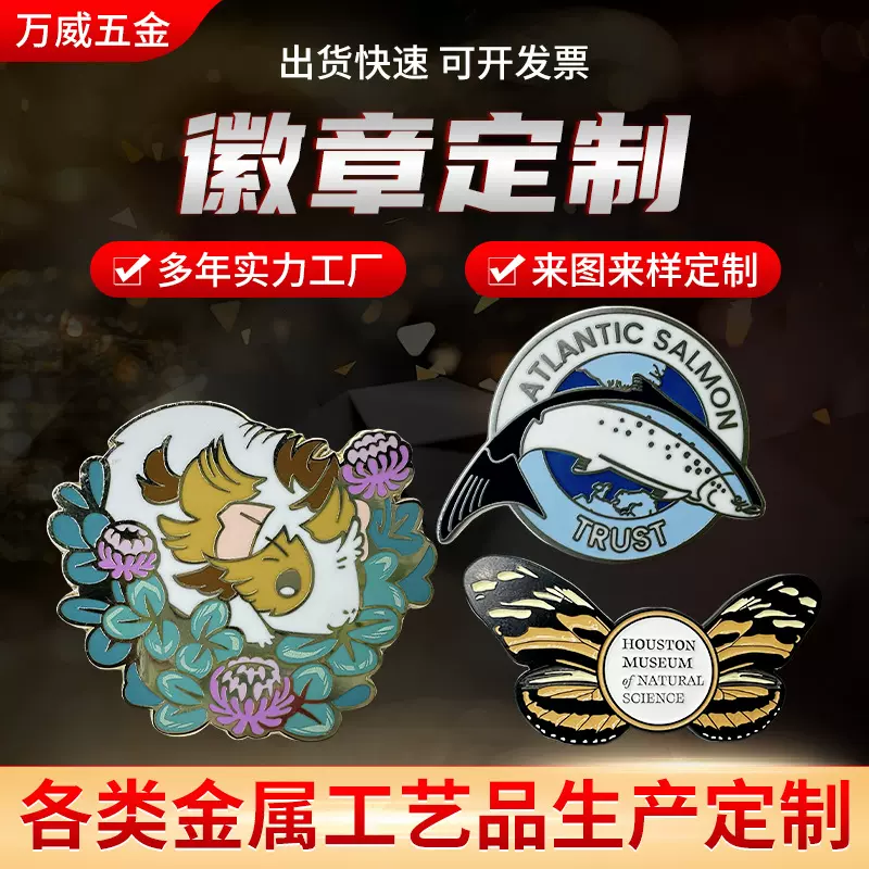 金属徽章定制漫展文化卡通动漫文创纪念品礼品锌合金电镀珐琅徽章