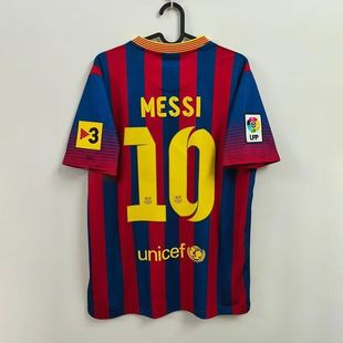 10-15賽季巴塞羅那俱樂部復古梅西10號內馬爾11號足球服跨境印號