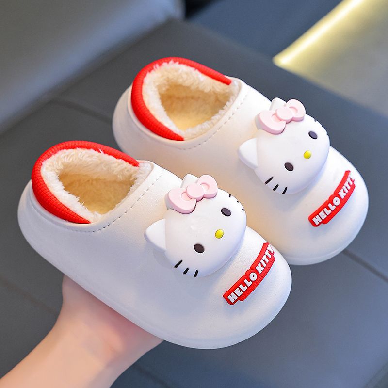 Sanliou zapatillas de algodón de invierno para niños, niñas y niñas, cubierta de algodón impermeable de vello, bolsas de bebés, zapatos de talón de algodón