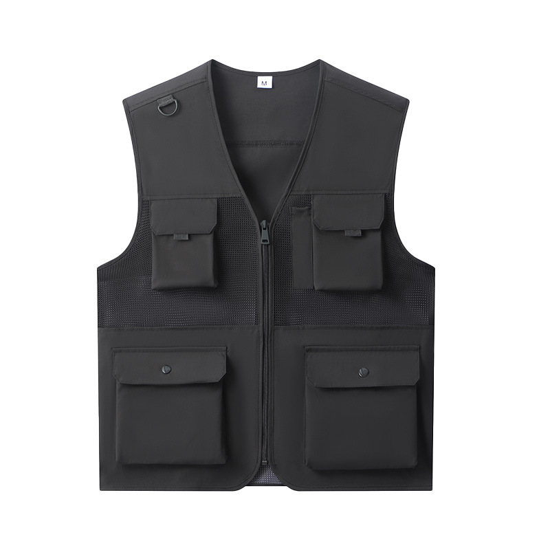 Función al aire libre chaleco de caballo de caño de pesca fotografía hombro de bolsillo chaleco de herramienta hombre moda personalizada