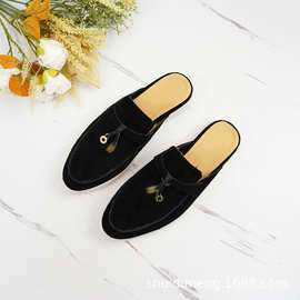 Slippers Slides 乐福鞋女LP懒人鞋羊绒半拖鞋穆勒鞋女凉拖高品质