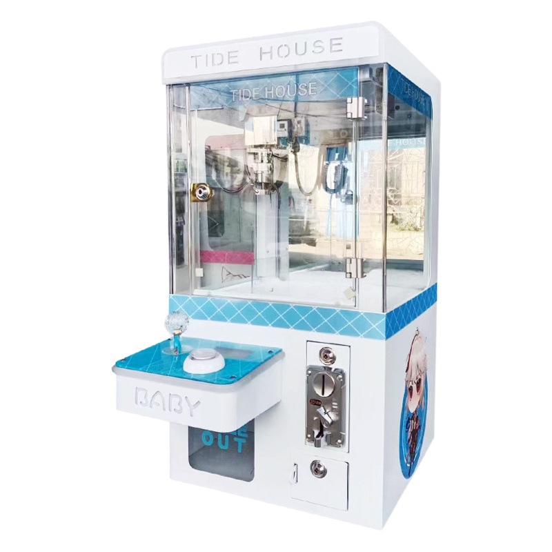 Máquina de garras transparente con funcionamiento a monedas para atrapar muñecos, máquina de garras arcade para equipos de entretenimiento comercial, mini máquina de garras.