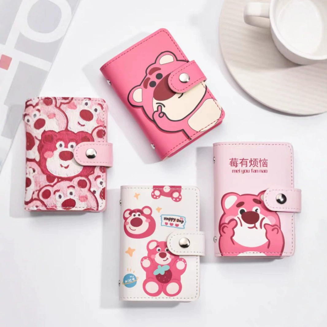 Cute strawberry, cartoon card holder, capacious ultra thin small anti-magnetic shoulder bag