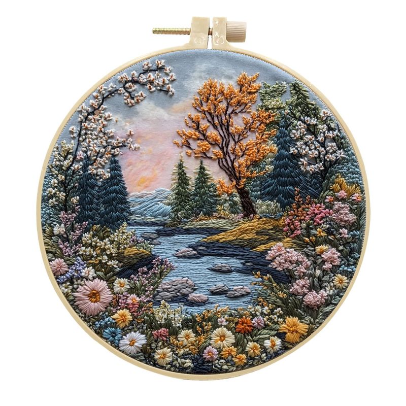 オリジナル先行販売クロスボーダー新製品刺繍 diy 風景手作り生地材料パッケージキットクリエイティブ手作り裁縫英語|undefined