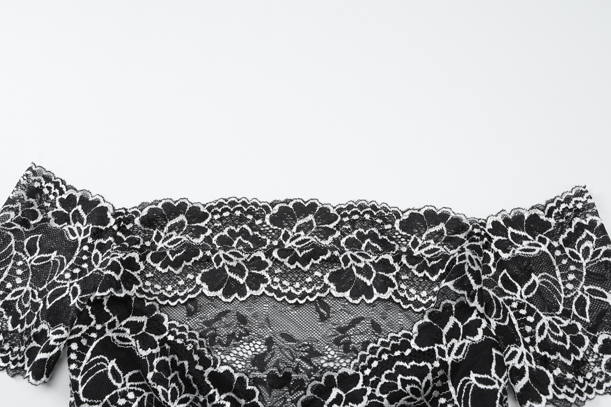 Arrival Sexy Sleeve Chest Wrapped Hollow Out Cutout Top Ultra Short Sheath Slim Fit Skirt Lace Women