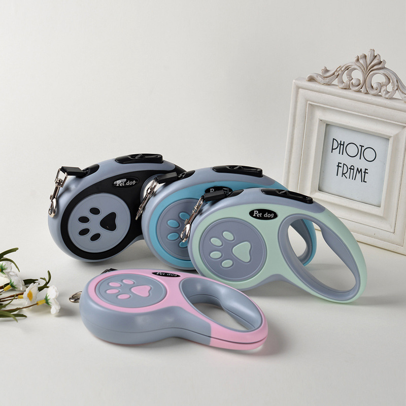 Amazon nueva impresión de garras para perro automático retráctil cuerda de tracción a prueba de explosiones tractor retráctil al aire libre pasear cadena de perro