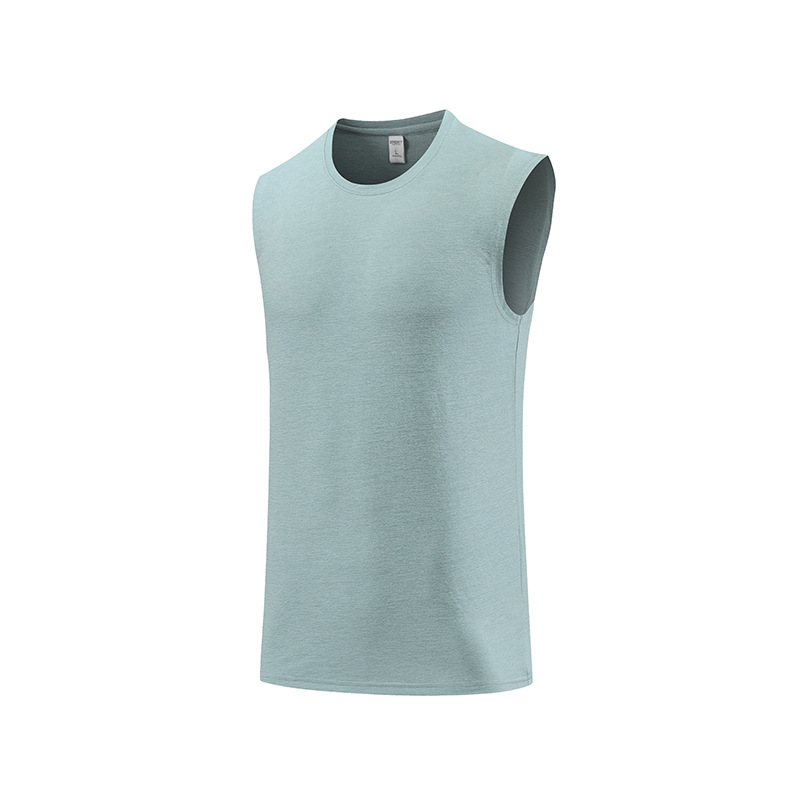 Amazon transfronterizo de verano entrenamiento deportivo chaleco de entrenamiento suelto sin mangas rápidamente secado hombro manga corta