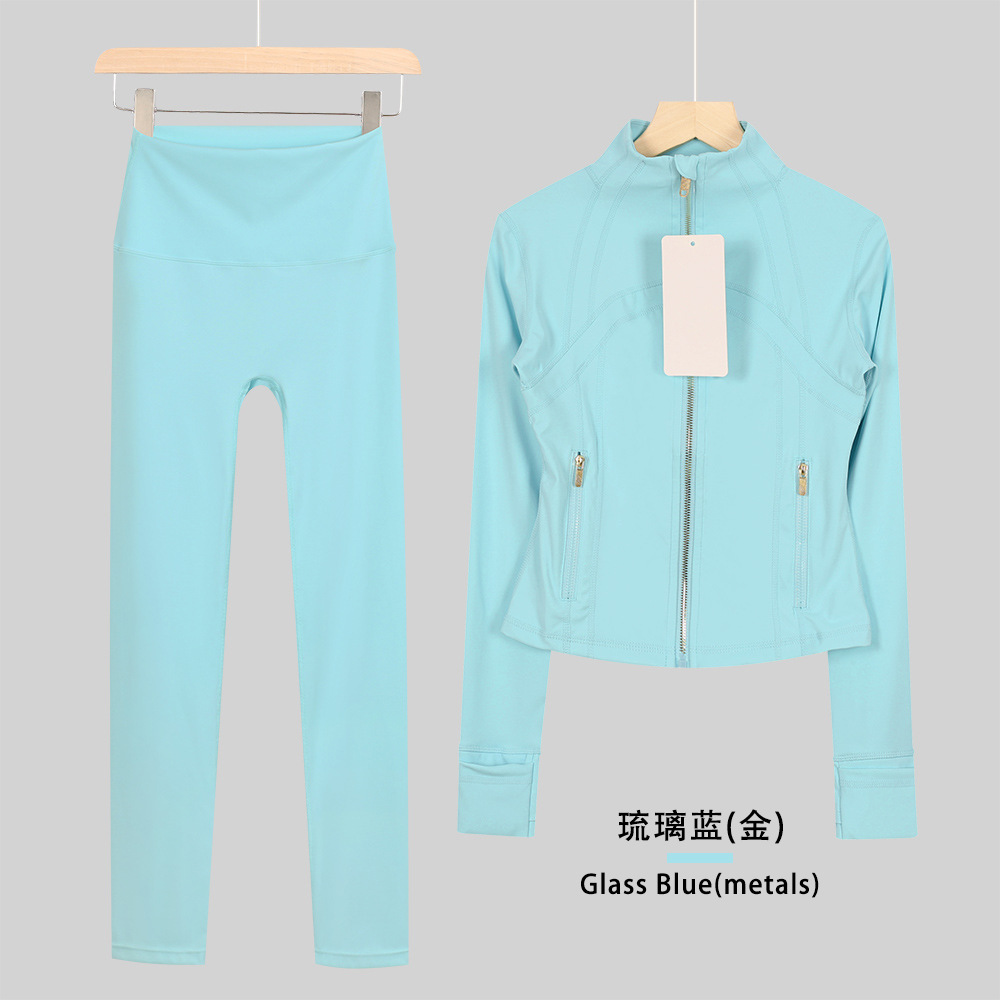 Lululacie chaqueta de cuello corto de nueve puntos chaqueta deportiva DF chaqueta chaqueta chaqueta de manga larga ropa de yoga de fitness para mujeres