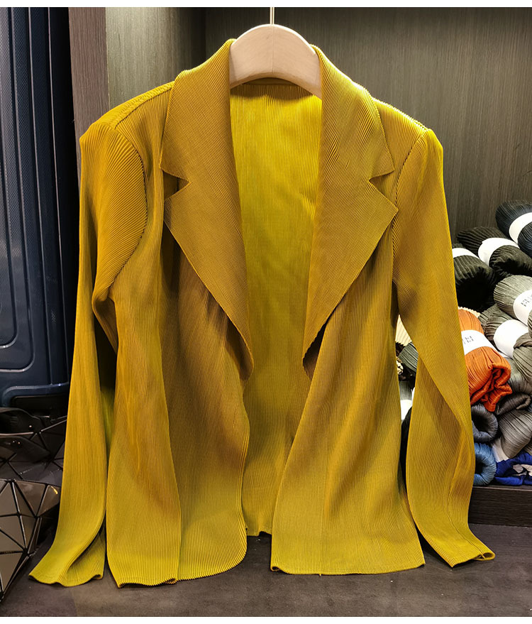 Áo blazer nữ một nút xếp ly tay dài cao cấp mùa xuân hè — Màu tím, Màu đỏ hoa hồng, Màu hồng, Màu xanh lá chi tiết 32