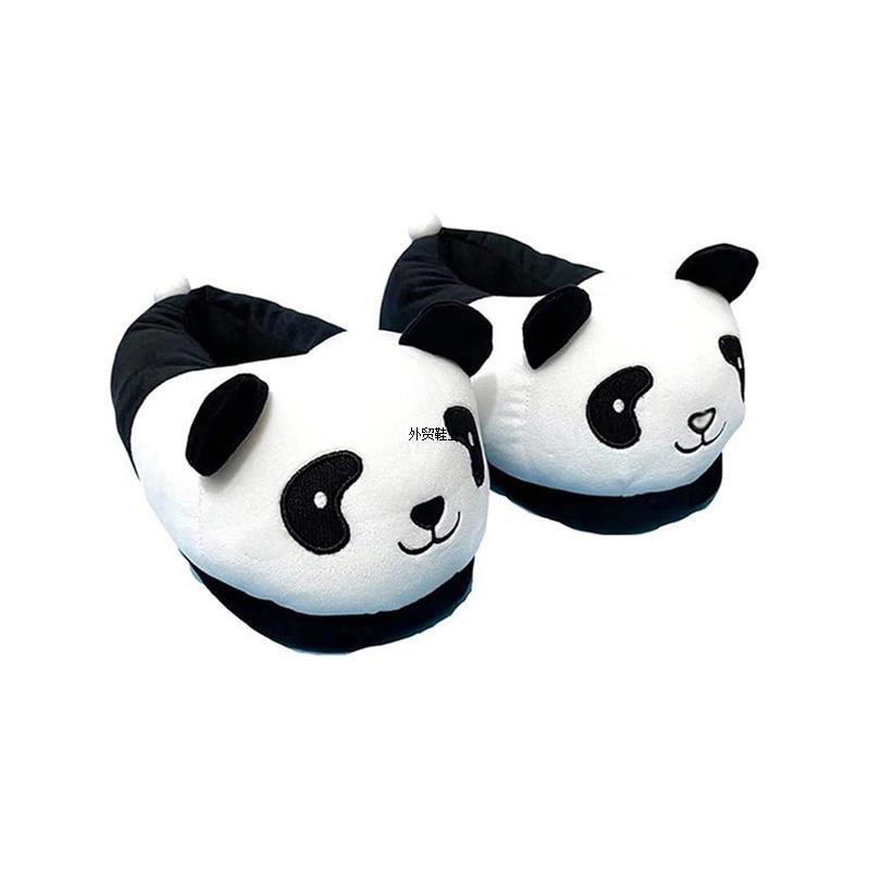 拖鞋批发卡通情侣可爱熊猫室内子拖鞋冬季厂家保暖月北极熊毛绒