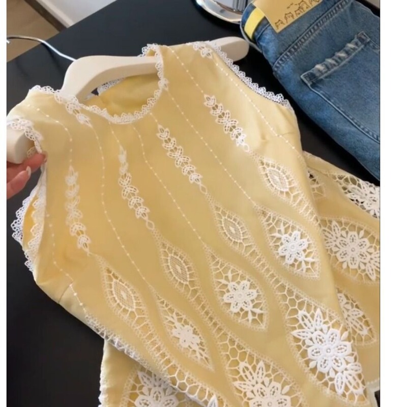 2026 New Model Simple Hollow Lace Shirt with Stylish Design, Lace-Trimmed Top, Off-Shoulder, High-Elastic Xiangyun Silk