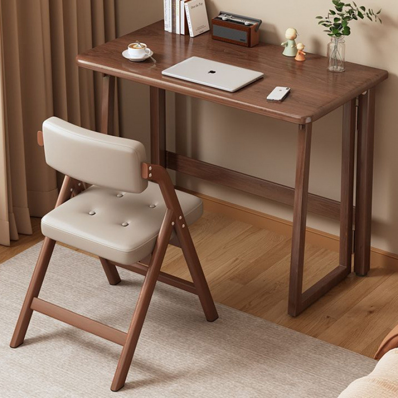 New Soft Bag Folding Chair Wooden Back Chair Home Dining Chair Study Chair Rental House Table and Chair Set Office Desk and Chair