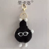 6cm black D【light gold hardware】【35# lobster buckle + 30# flat circle + 4 sections o chain】
