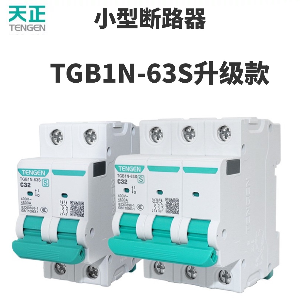 天正电气TGB1N-63S升级款空气开关电动机动力型断路器1P 2P 3P 4P