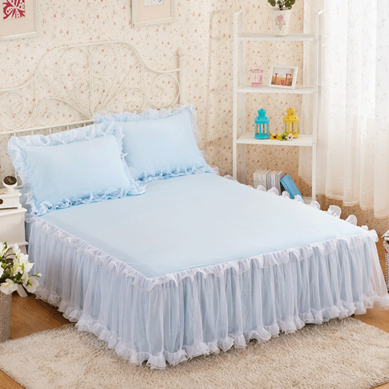 韩版蕾丝床裙单件公主床罩花边床套加厚席梦思床垫防滑保护套床单