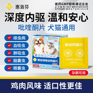 Huilofen Praziquantel Tablets for Cats and Dogs Flavorful Deworming Tablets for Pets Cats and Dogs Internal Deworming Albendazole