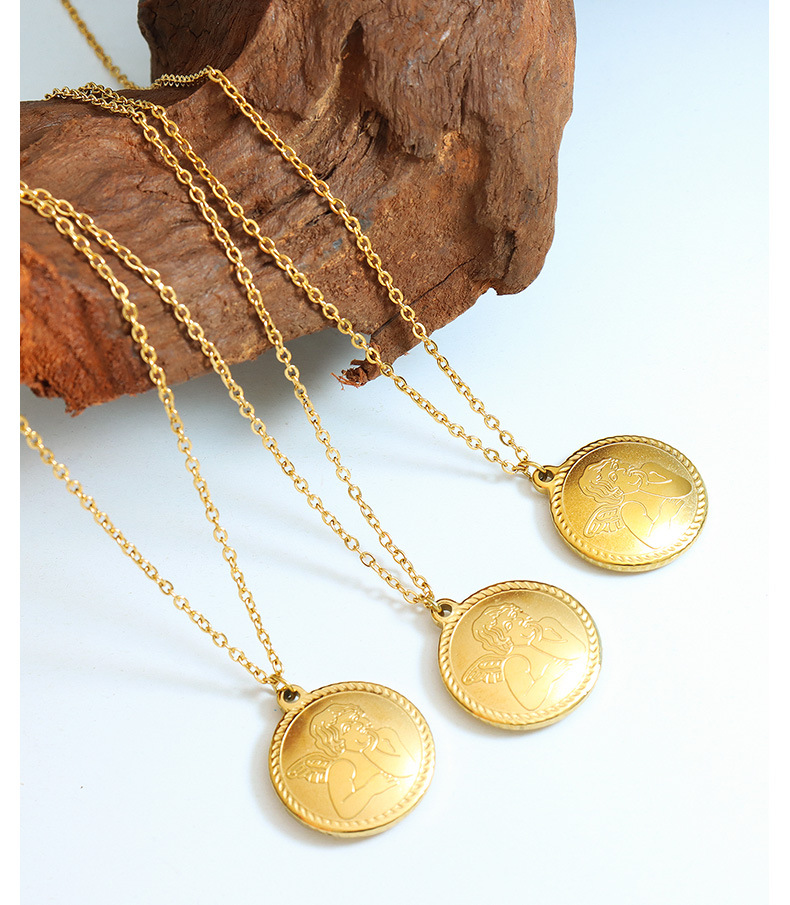 Fashion Angel Titanium Steel Plating Pendant Necklace