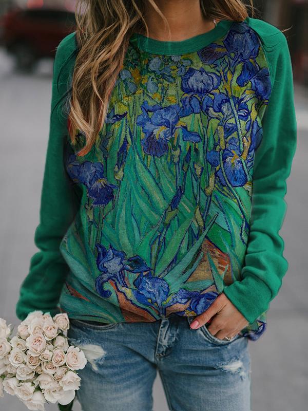 245g Weight Long Sleeve Sleeve Length Pullovers Placket Type Regular Sleeve Sleeve Type Cotton Blend, Polyester Fabric Type Regular Top Length Hoodie Tops Type Street Occasion Round Neck Neckline Warm Function Loose Fit Type Flower Pattern Winter, Autumn Season Women's Gender Printing Design Casual Style Women's Hoodie Long Sleeve Hoodies & Sweatshirts Printing Casual Flower