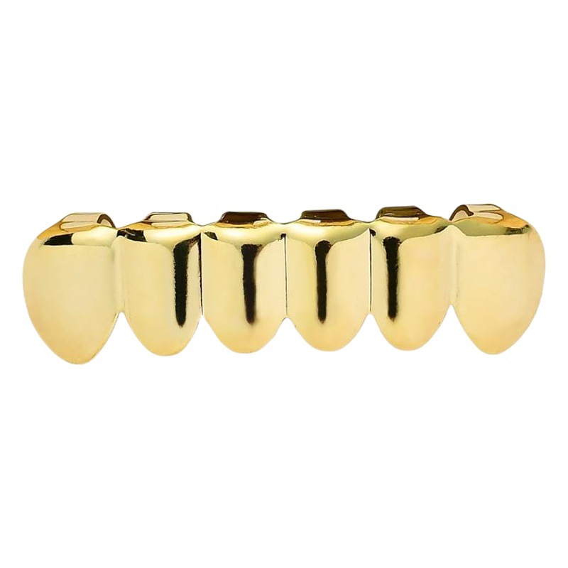 Europeo y americano nuevo hip hop personas real chapado en oro tirantes cóncavo-convexo Plaid textura hip hop tirantes grandes dientes de oro