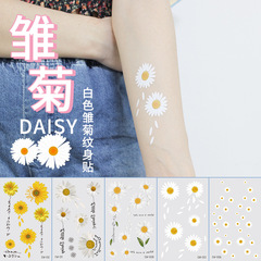 White Daisy Temporary Tattoo Sticker, Fresh and Natural Lock Bone/Arm Flower Tattoo Sticker - Direct Manufacturer Sales