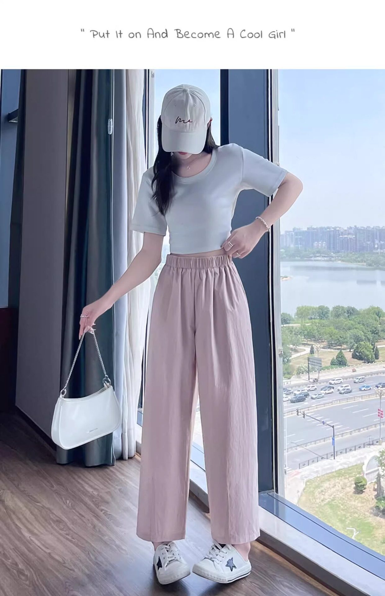 Quần dài nữ ống đứng vải lụa băng mỏng, dáng suông rộng, phong cách Yamamoto, phù hợp mùa hè — Quần hồng 9 chi tiết 30