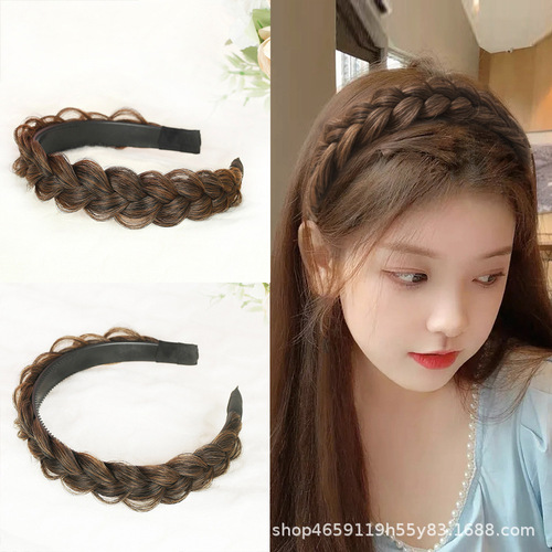 Wholesale fishbone braid wig, braided hairband, toothed anti-slip internet celebrity headwear, pressed hair headband, hairband, hair accessories