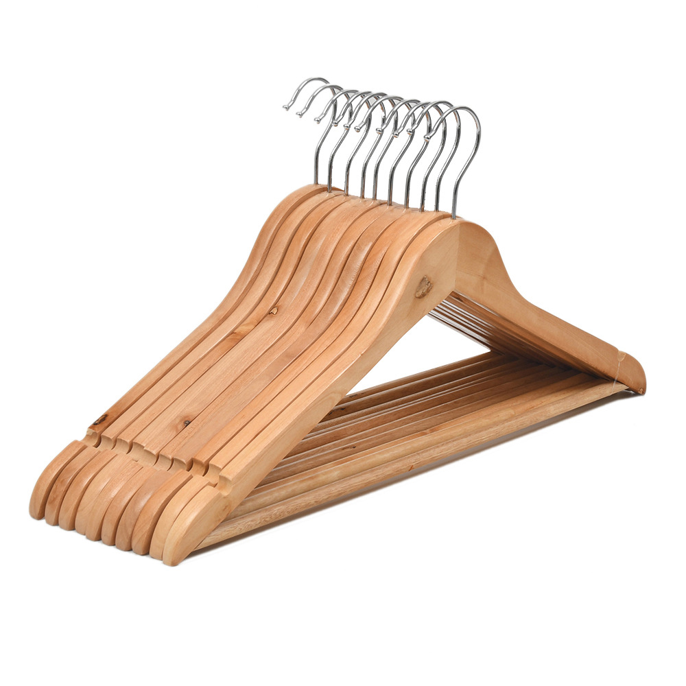 2 차 자연 색상 단단한 나무 옷걸이 10 패키지 가격