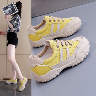 2025 New Flat Heel German Training Shoes Women's Lace-up Casual Sneakers Joker Board Shoes sneaker Women's White Shoes L08010