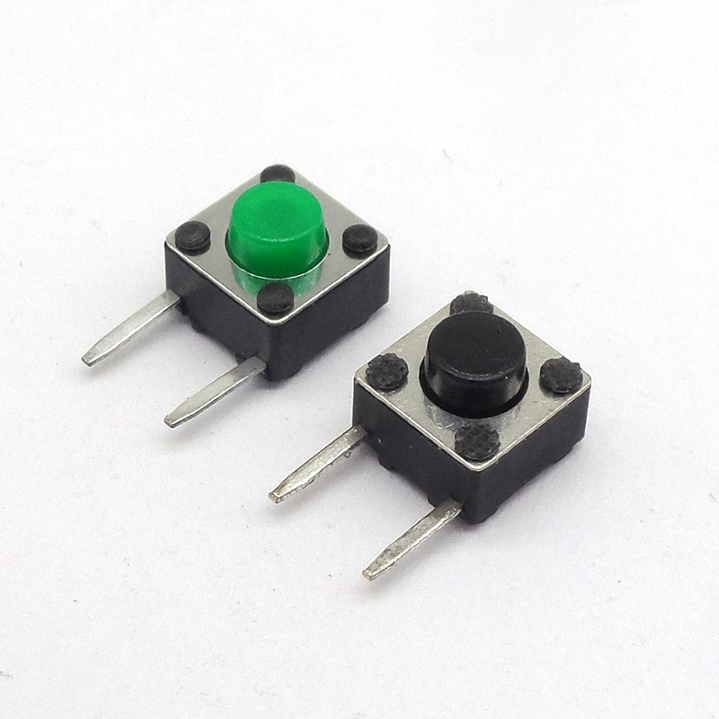 轻触开关6*6*6边二脚按键250gf TS-60DBH11卧式90度侧插两角插件