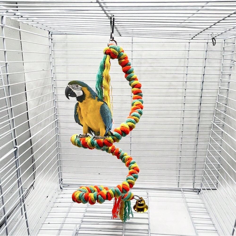 Cross-Border Hot-Selling Parrot Toys, Colorfulful Cotton Ropes, Climbing Ropes, Rotating Climbing Ropes, Cage Decorations, Birds Chewing and Grinding Their Mouths