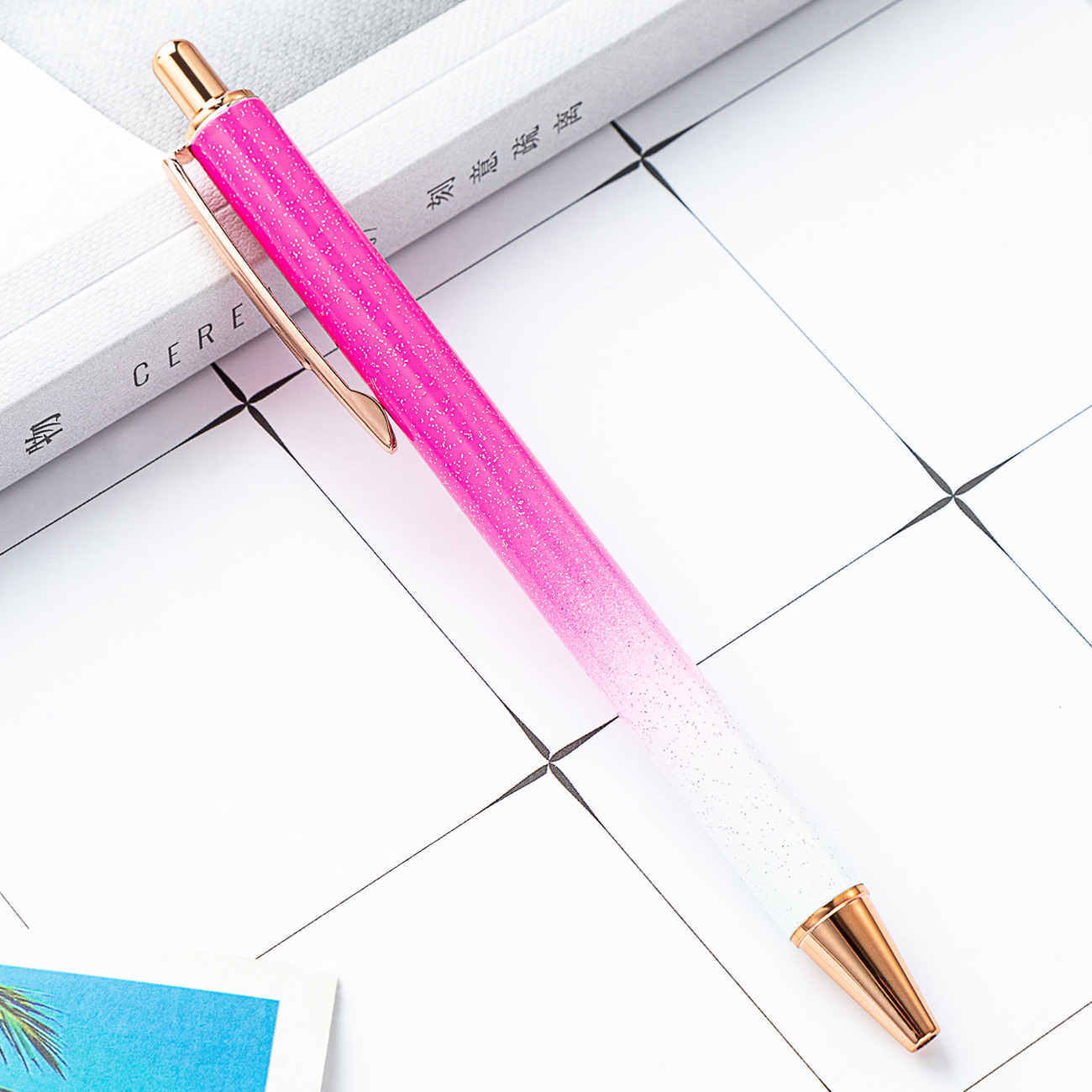 Nueva prensa bolígrafo creativo brillo de metal publicidad regalo bolígrafo imprimible logo prensa pluma al por mayor