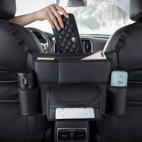 Factory wholesale car seat storage bag hanging bag armrest box car tissue box multi-function bag storage