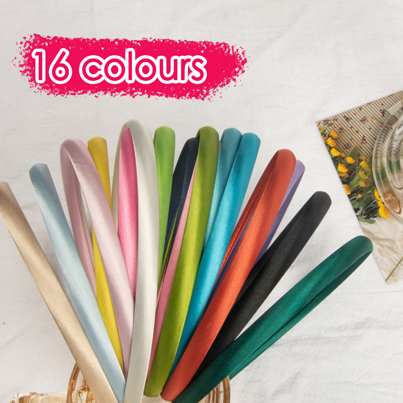 Korean Hyun-a Kim Color Fine Children's Candy Color Face Wash Hair Bundles Satin Hair Hoops Women's Korean Style Internet Celebrant Headband Hair Accessories