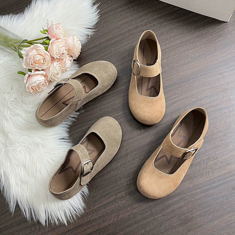 Туфли для тостов из воловьей кожи с внутренним утолщением полусахара, пышные туфли Мэри Джейн на плоской подошве, туфли Birkenstock, женские туфли большого размера из натуральной кожи 42