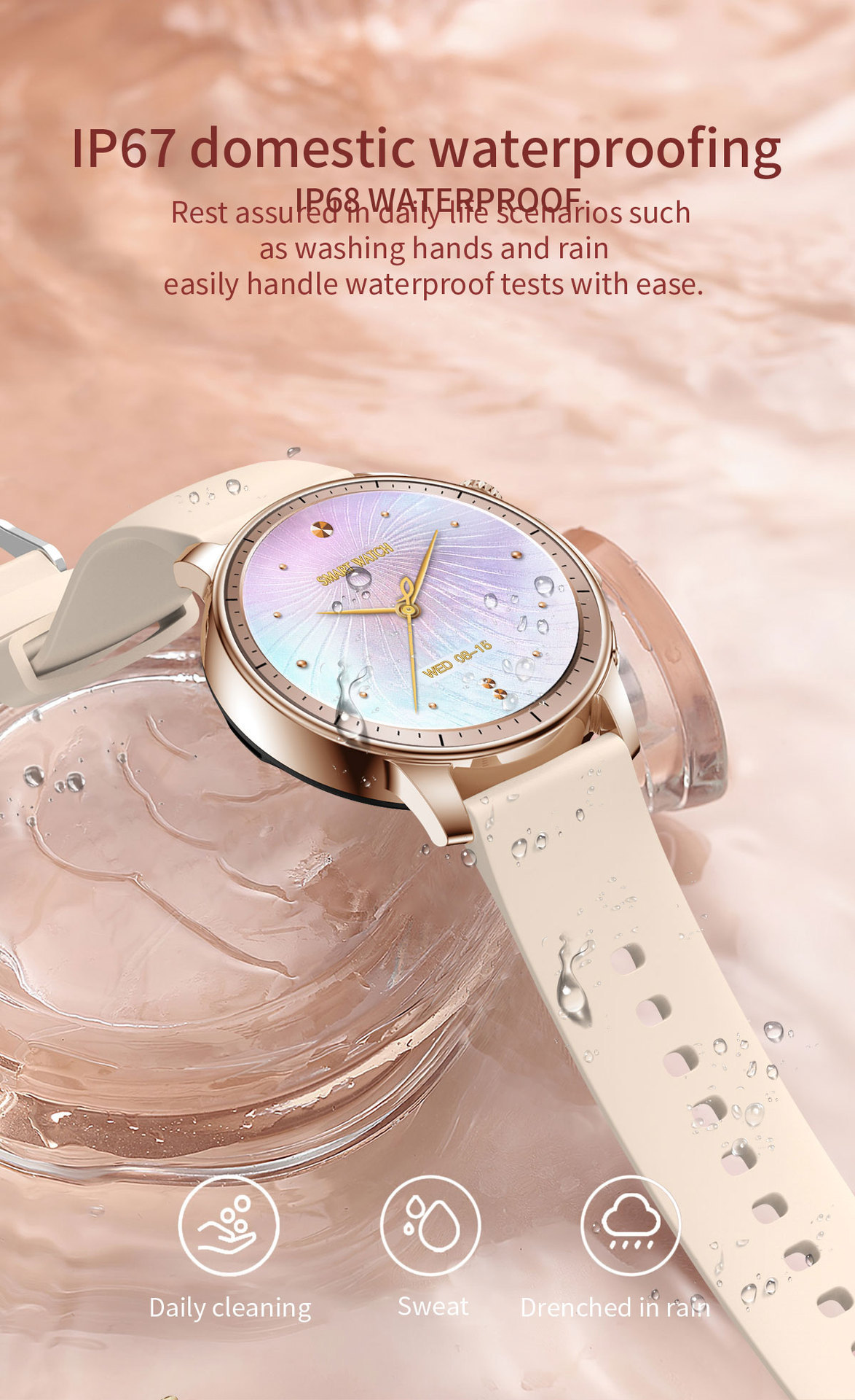 New V65 smartwatch, AMOLED screen, waterproof, smart reminder, Bluetooth, sports watch, ladies' bracelet undefined