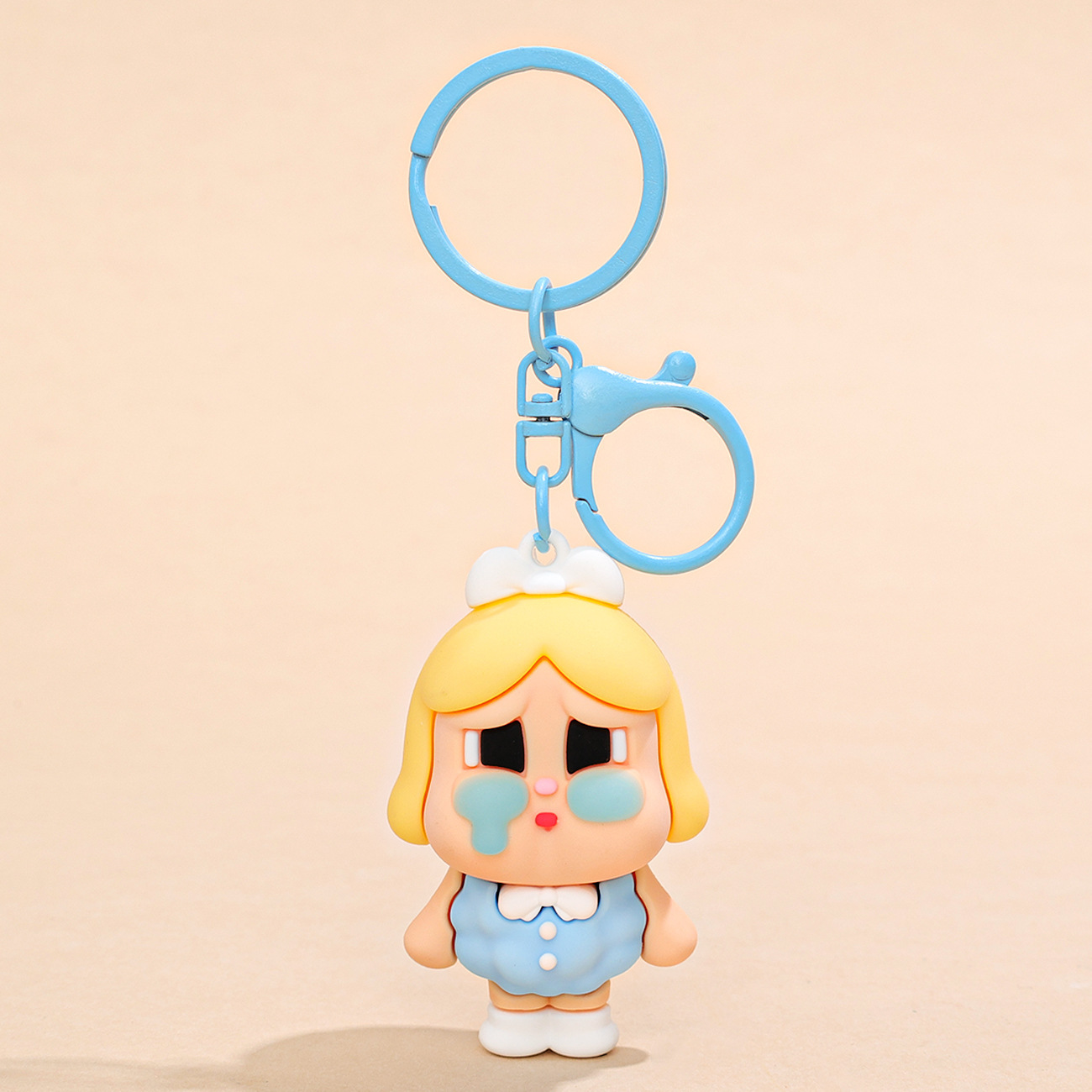 Nuevo llavero de muñeca de bebé llorando lindo adornos de dibujos animados de goma suave llavero de coche bolso de regalo de moda colgante