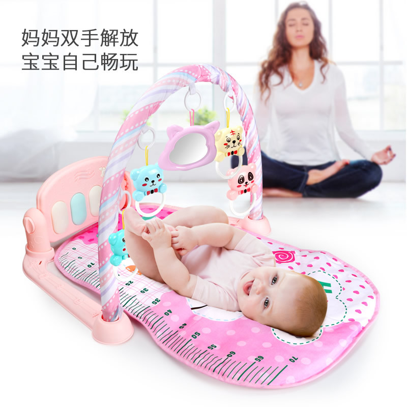 En stock bebé juguete pedal piano fitness rack manta Dispositivo de inteligencia bebé recién nacido tres meses bebé pedal piano