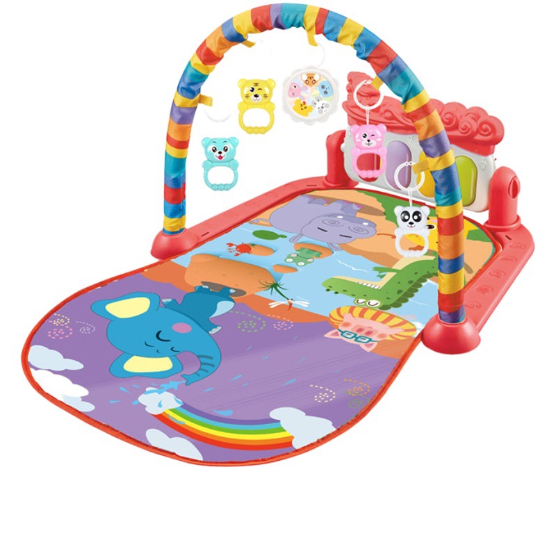 Nuevo transfronterizo bebé fitness rack música piano juguete 0-36 meses recién nacido bebé pie juego mat